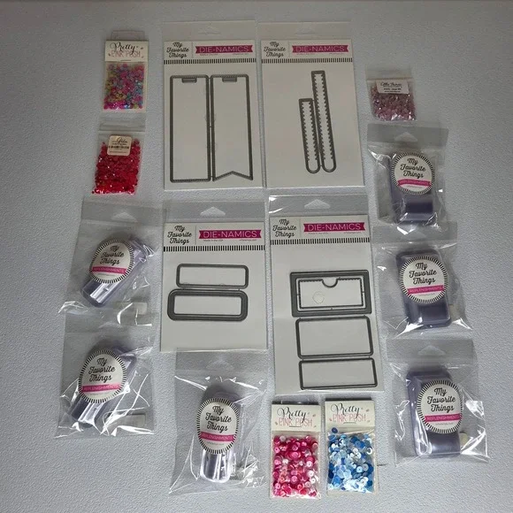 NEW My Favorite Things Die-namics Shaker Die & Pouch Bundle Sequins Mixed Colors
