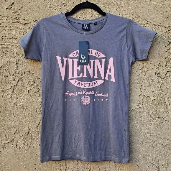 Fox Gray Vienna Graphic T-Shirt Size S
