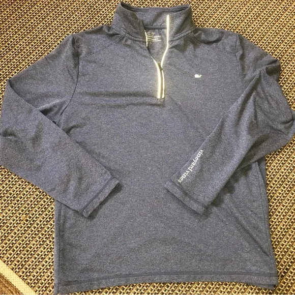 Vineyard Vines Men's Light Blue Quarter-Zip Pullover