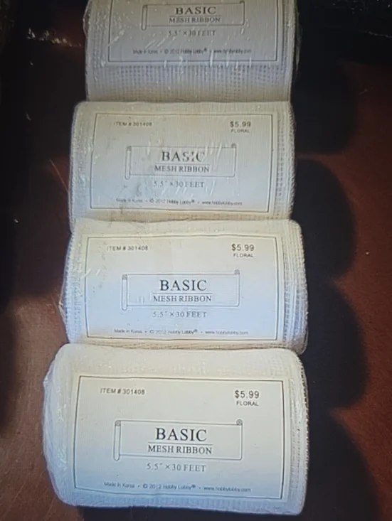 Basic Mesh Ribbon - White - Pack of 4