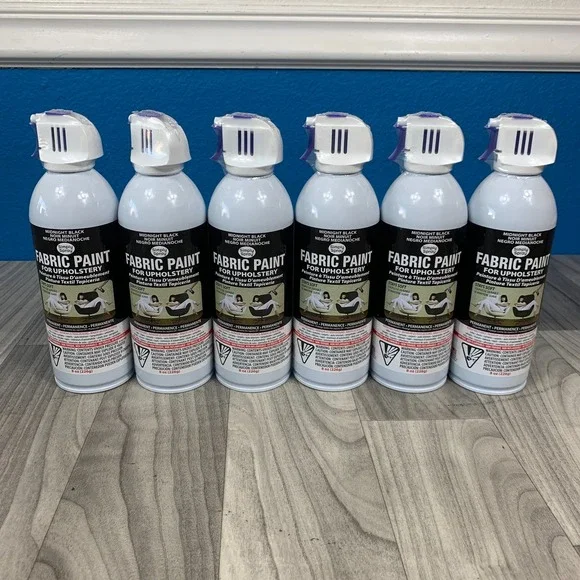 6 Unopened 8oz Cans Simply Spray Midnight Black Fabric Paint