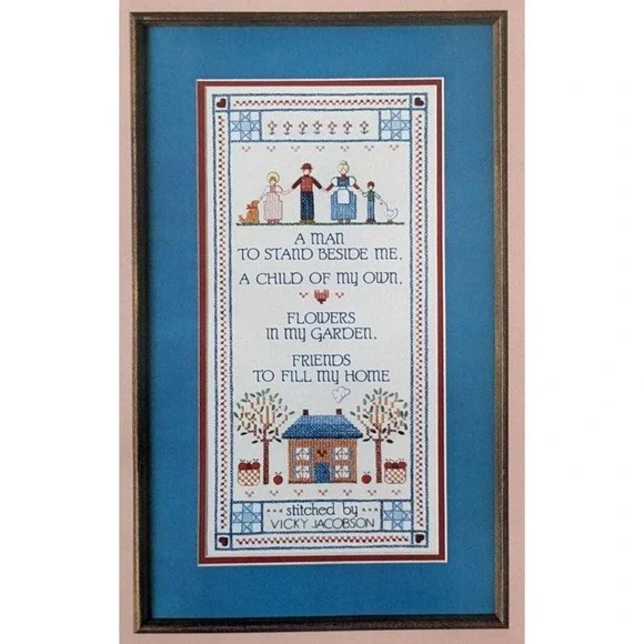 Vintage‎ Stamped Cross Stitch Kit Friends and Family Sampler Dimensions #53002