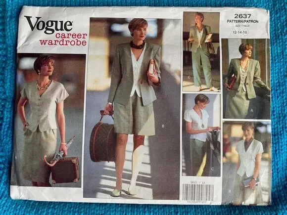 Vogue sewing pattern 2637 suit pants blazer skirt shorts skirt