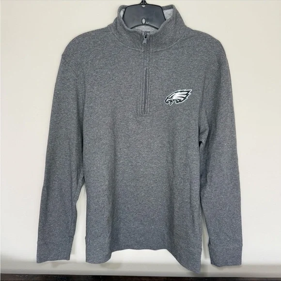 Vineyard Vines Men’s Philadelphia Eagles Heather Gray Quarter Zip Size Small
