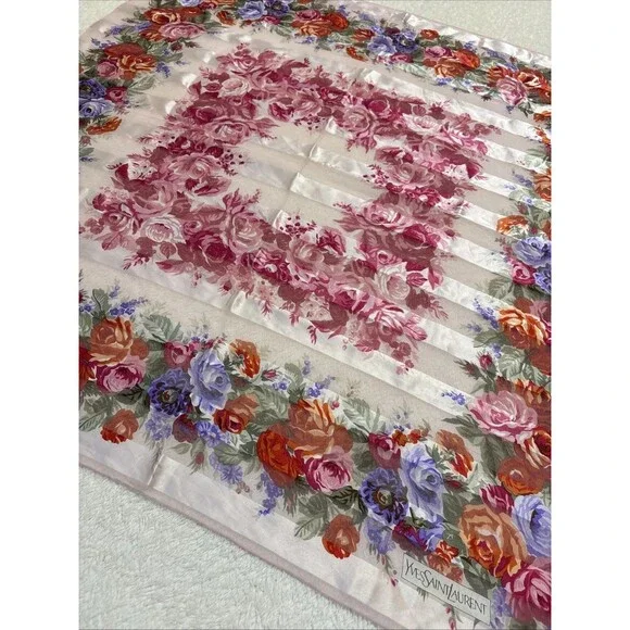 Vintage YSL Yves Saint Laurent Silk Square Scarf 33