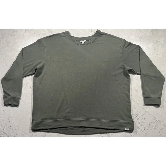 Orvis Crewneck Sweater Mens XXL Green Long Sleeve Modal Blend Stretch Outdoor
