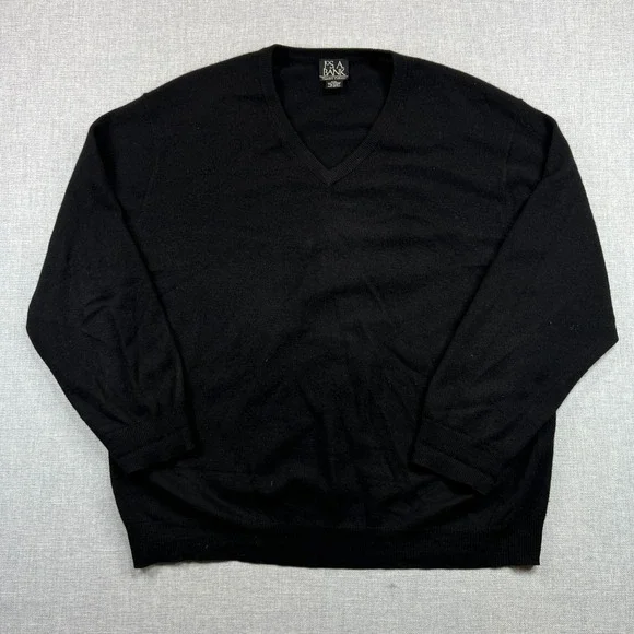 Jos A‎ Bank Traveler's Collection 100% Cashmere V-Neck Sweater Mens XXL Black