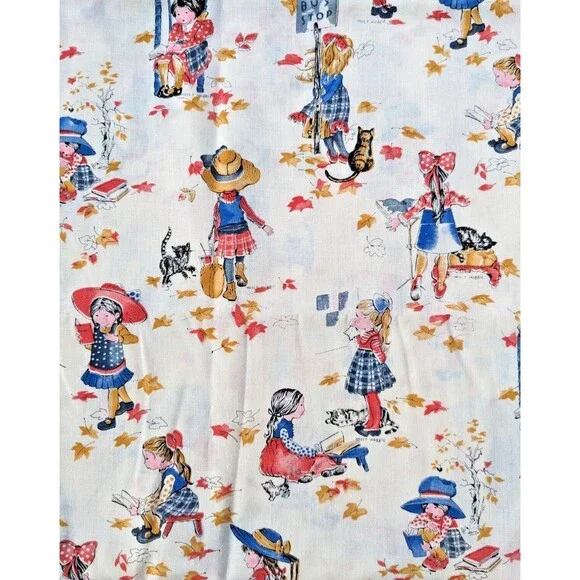 Vintage Holly Hobbie Fabric by American Greetings Cute Girls & Cats 44