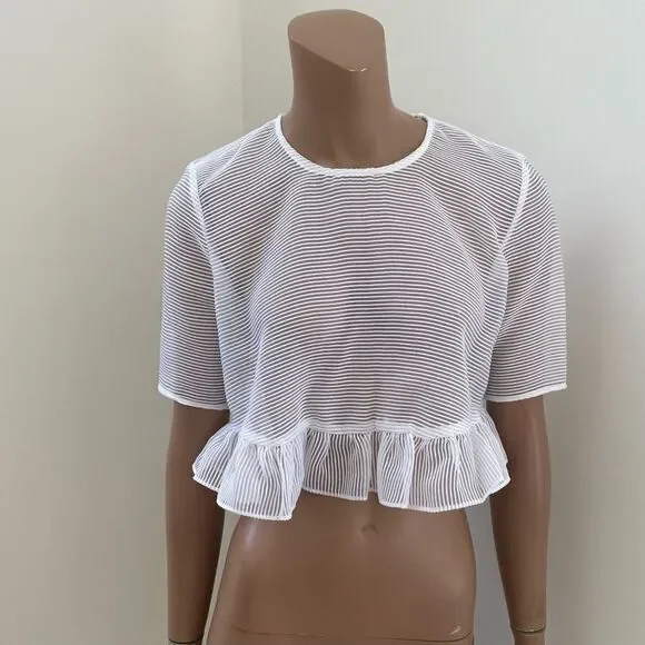 NEW Alice McCall About Us White Sheer Crop Top 0