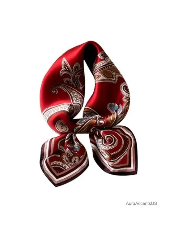 100% Mulberry Silk Square Scarf 26x26 - Hair Scarf Bandana Neckerchief