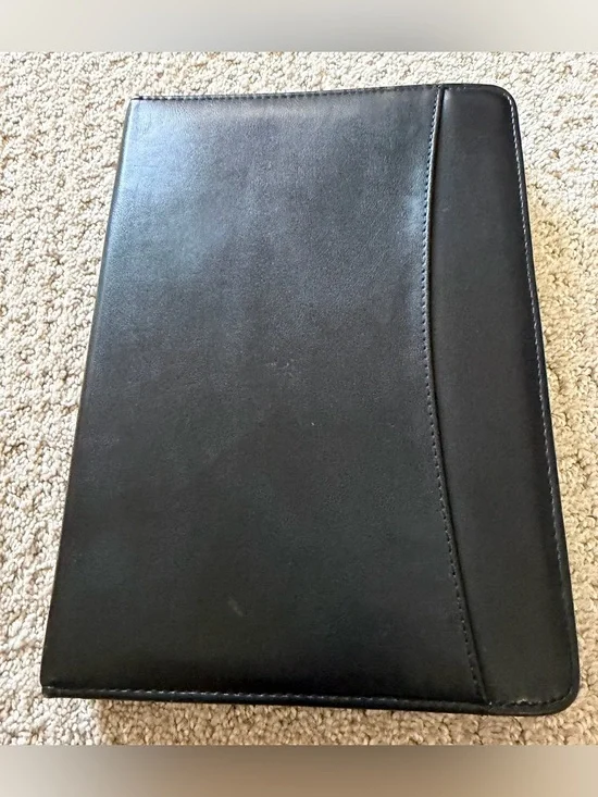 Cambridge Black Leather Organizer Cards Paper Three Gold 1