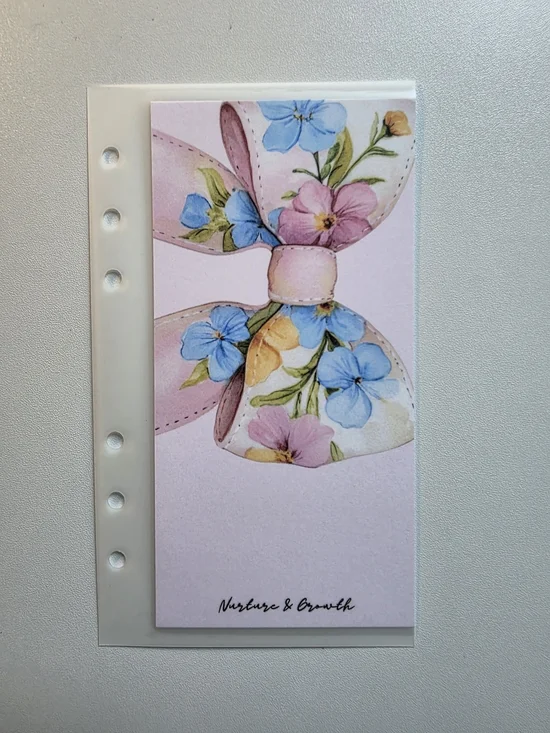 A6 Envelope Floral Pink Bow - The Orderly Mom