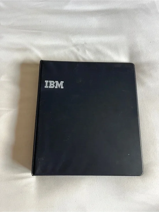 Vintage IBM Black 3-Ring Binder Binder-Style Case 11x10.5x1.5 Classic Logo