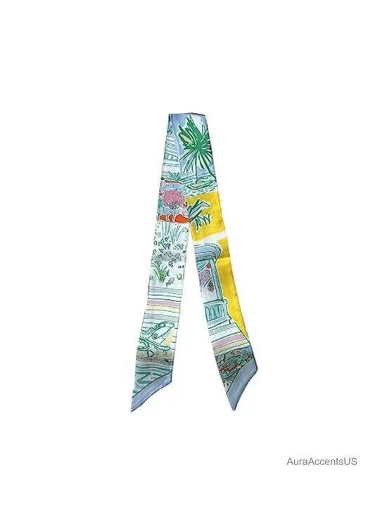 100% Mulberry Silk Scarf, Headband, Hair Tie, Bag Handle Wrap, Neckerchief,