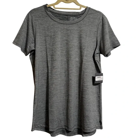Eddie Bauer Resolution T-Shirt Dark‎ Smoke Gray Womens Tall Medium TM NWT