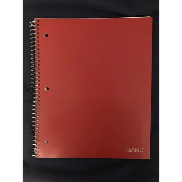 College Ruled Spiral Notebook With Pocket | Red Front Cover | 100 Sheets
