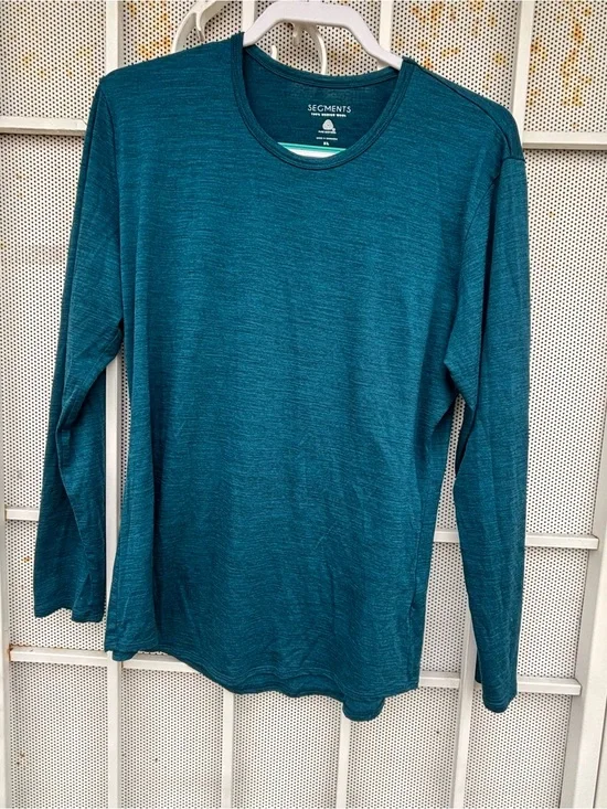 Seg'ments women ’s XL 100% merino wool long sleeve scoop neck pullover teal