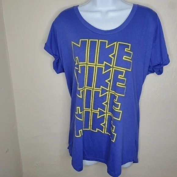 Nike Loose Fit Sportswear V-Neck TShirt T Dri-Fit Women Large