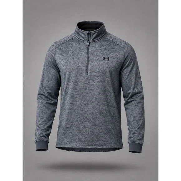 Under Armour ColdGear Mens XL blue Grey Space Dye 1/4 Zip Pullover Fleece