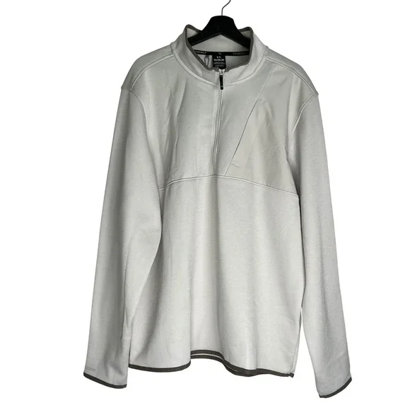 NWT Under Armour UA Drive SweaterFleece HZ 2XL Off White Half Zip Golf Pullover