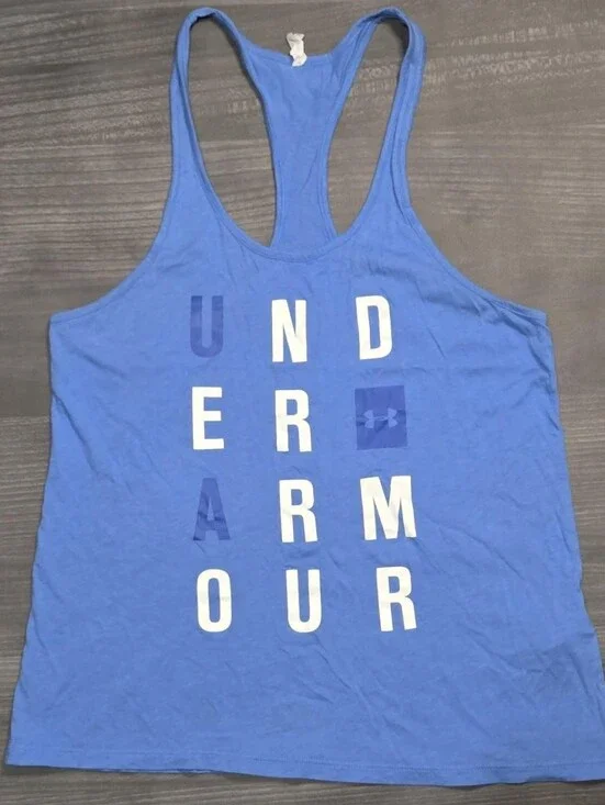 Under Armour HeatGear Lightweight Tank Blue Racerback Scoop Neck Women's Size SM
