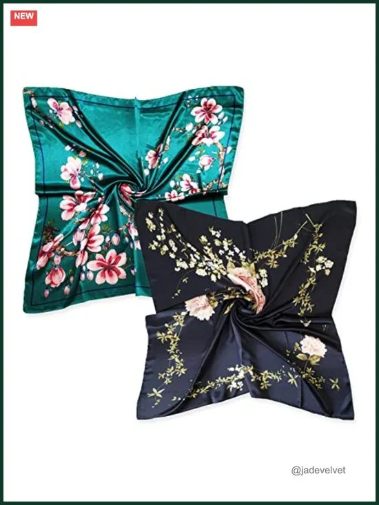 Silk Like Satin Square Head Scarf, 35x35 in, Hair Wrap for Sleeping & Fashion