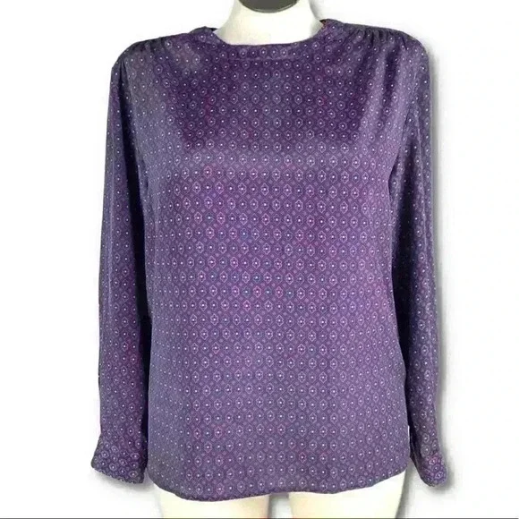 SK & Company Womens top size 14 purple geometric vintage 80s 90s
