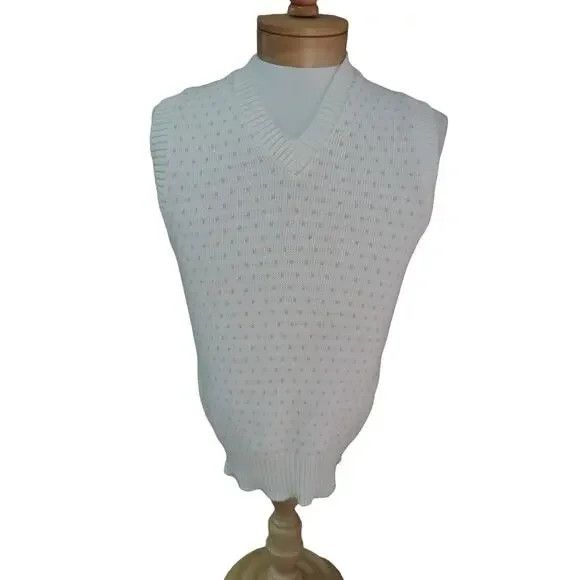 ASPETUCK TRADING CO MENS SZ M MEDIUM SWEATER VEST 100% 2 ply combed cotton