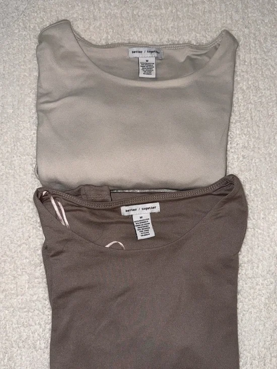 Women's Scoop-Neck Tank Top Set in Cream and Brown