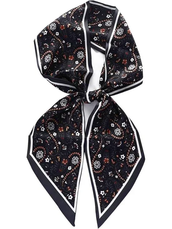 Women's Black Cashew Herb Fashion Elegant Oblique Angle  Scarves Bag Scarfs