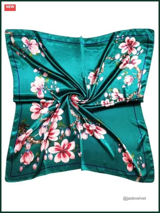 Satin Head Scarf Silk Like Hair Wrap 35x35 in Square Bandana Neck Scarf