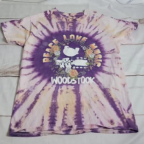 Peace Love Music Woodstock Shirt Beautiful Tie Dye Design