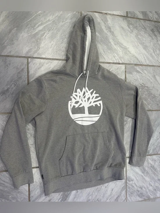 Timberland Mens Gray Pullover Hooded Sweater Size XL Regular Fit