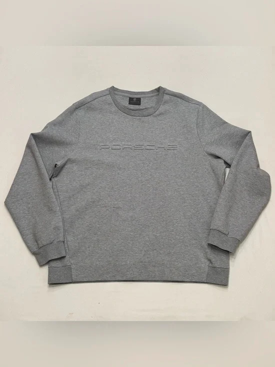 Porsche Design Embossed Logo Sweater Grey Long Sleeve  XXL Super Soft Cotton