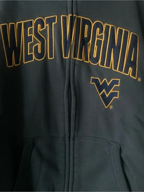 West Virginia Full-Zip Hoodie in Navy with Gold Trim