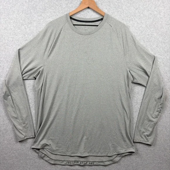 Lululemon Drysense Shirt Mens 2XL XXL Gray Long Sleeve Performance Stretch Tee