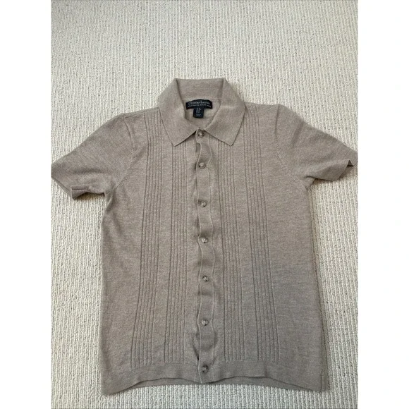 Christian Lacroix Men's Medium* Knit Sweater Merino Wool Collar Short Sleeve