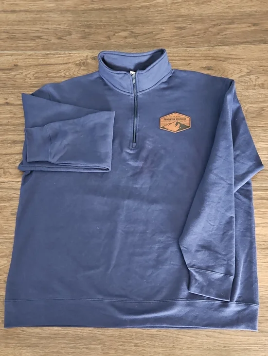 Pendleton Round-Up Oregon Quarter Zip Sweatshirt XL Blue Western Pullover