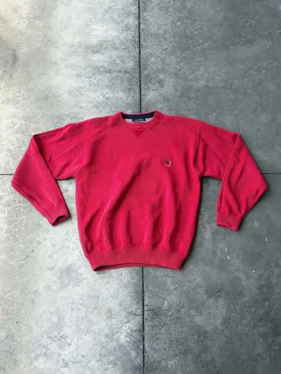 Vintage Tommy Hilfiger Crewneck Cotton Pullover Sweater with Crest Logo