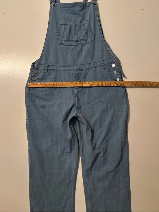 Light Blue Denim Overalls - Women's Casual Jumpsuit