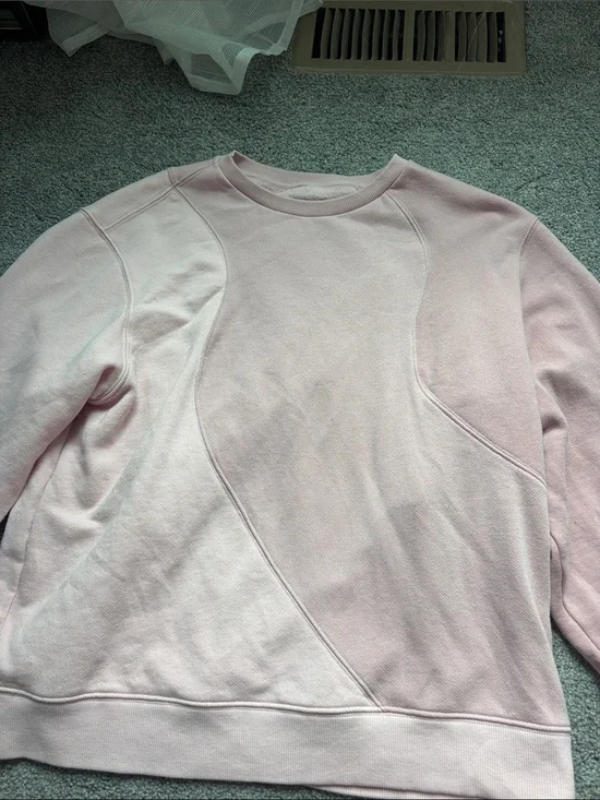 ALO Soft Pink Panel Crewneck Sweatshirt