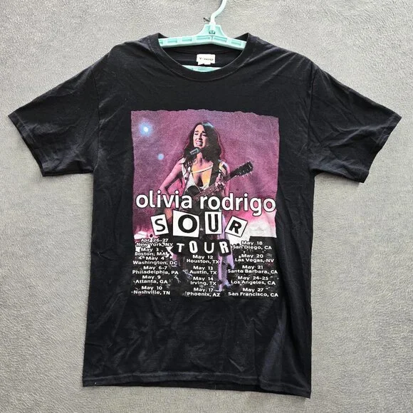 Olivia‎ Rodrigo Women Shirt S Black Sour Concert Tour Band Tee
