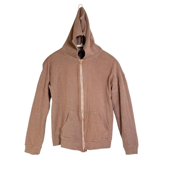 Volcom Lived in Lounge Zip Up Hoodie Rose Mauve Cozy Fleece Women's Size‎ S