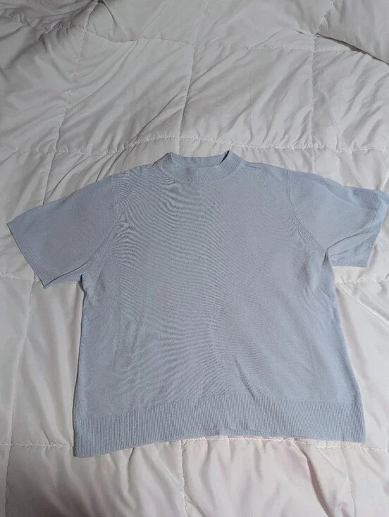 Sag Harbor Pale Blue Short-Sleeve Knit Shirt