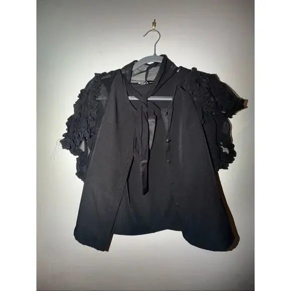 People’s market size S black womens blouse