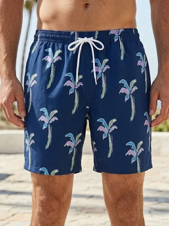 Chubbies Men’s Navy Palm Tree Swim Trunks – Tropical Print Compression XXL FF