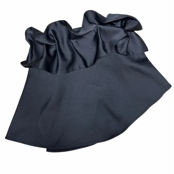 Cameo Serendipity Ruffle‎ Tube Top Black Women's Size Small