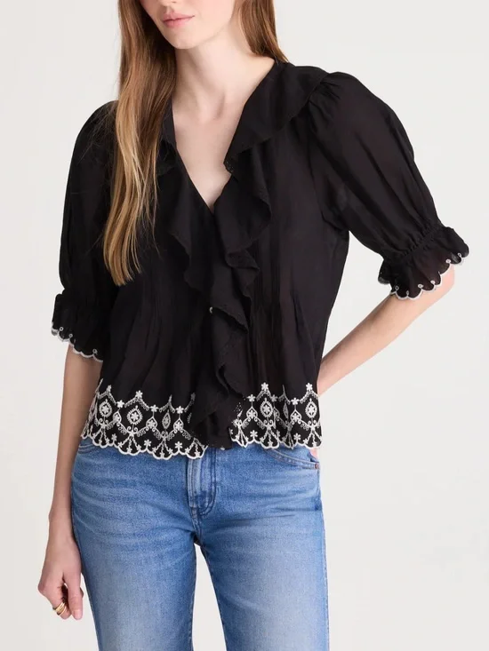 NWOT Madewell The Blaire Top, size XS Jet Black