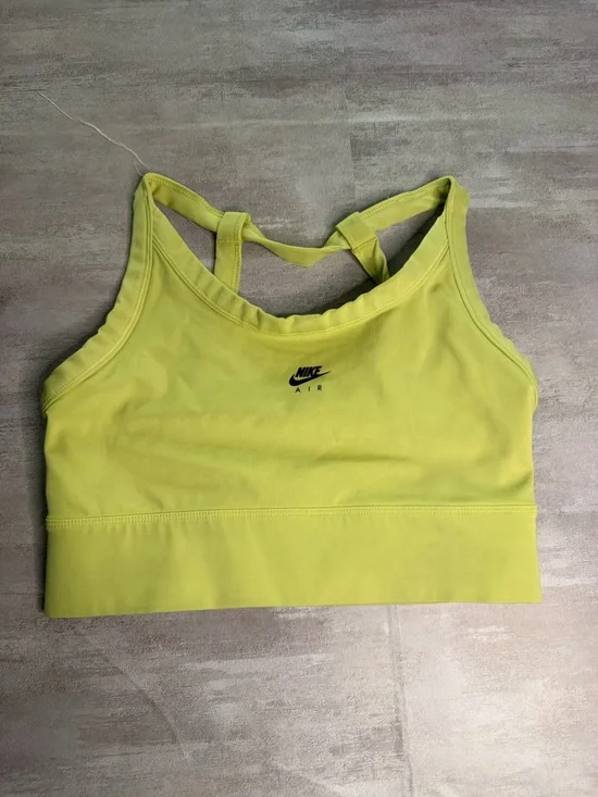 Nike Women's Neon Yellow Athletic Crop Sports Bra