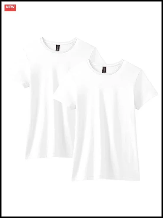 Women's Cotton T-Shirt Semi-Fitted Crew Neck Multipack
